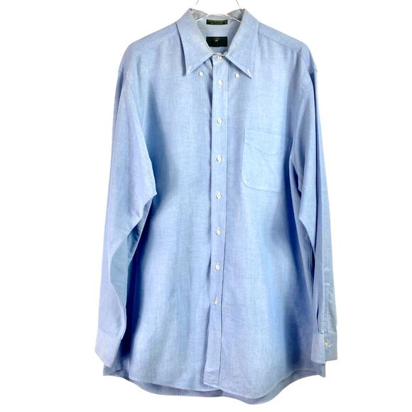 CLUB ROOM Vintage Blue Solid Button Down Shirt - Picture 8 of 8